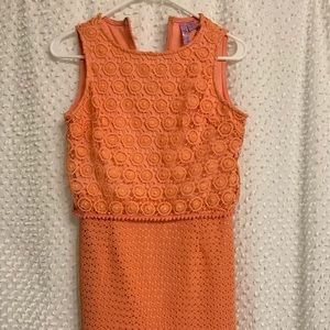 Coral semi formal lace dress